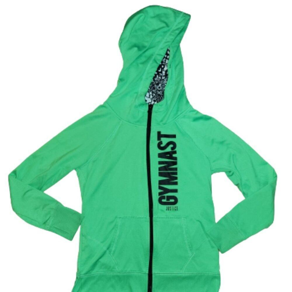 Justice Gymnast Hoodie || Lime Green || Girls sz10 Med